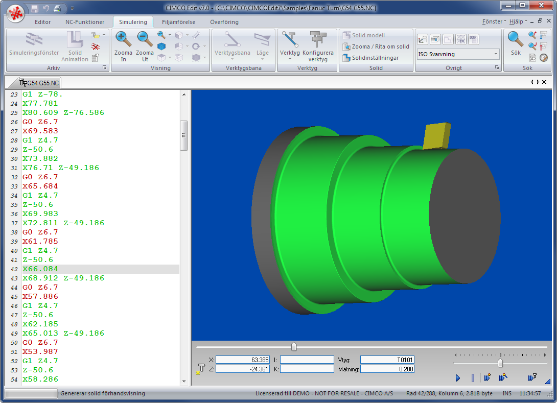 Översikt 9 Översikt Syfte Du kan använda CIMCO Edit v7 för att göra ändringar och kontrollera CNC-program för dina CNC-maskiner.