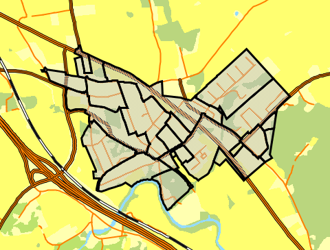 Figur 96. Gällande detaljplaner i Slöinge. Källa: Falkenbergs kommuns webkarta.