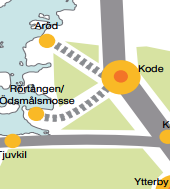 Figur 21. Kodes koppling till grannbyarna. Källa: Översiktsplan för Kungälvs kommun.