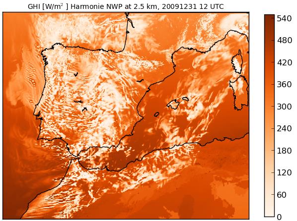 First model results for DNI-forecasts from Harmonie-Arome