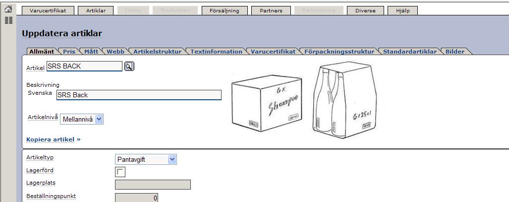 Senast uppdaterat: 15-05-06 Exder Coop ESAP 20.1 v1.5 Sida 13 av 45 Obs! Coop vill ha in komplett artikelinformation på samtliga artiklar som skall tas upp i sortimentet.