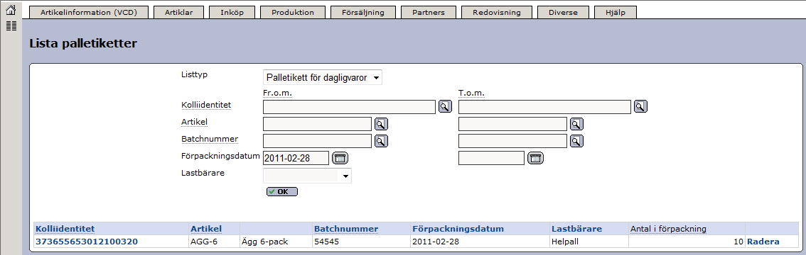 Senast uppdaterat: 15-05-06 Exder Coop ESAP 20.1 v1.5 Sida 30 av 45 Så här ser etiketterna ut när ni skrivit ut dem.