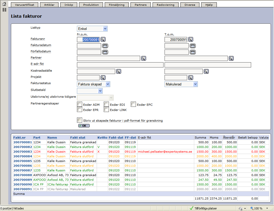 Senast uppdaterat: 15-05-06 Exder Coop ESAP 20.1 v1.