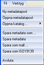 PM 13(55) Publicera metadata Denna knapp publicerar aktuell metadatapost till Geodataportalen. Publicering sker via CSW-T. Innan publicering sparas filen till ISO19139 och Schemakontroller genomförs.