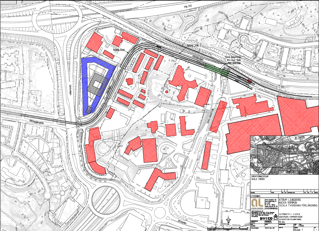 Nulägesbeskrivning Pågående projekt på västra Sicklaön Trafikförvaltningen (f.d SL) arbetar för närvarande med en förstudie av tunnelbana till Nacka.