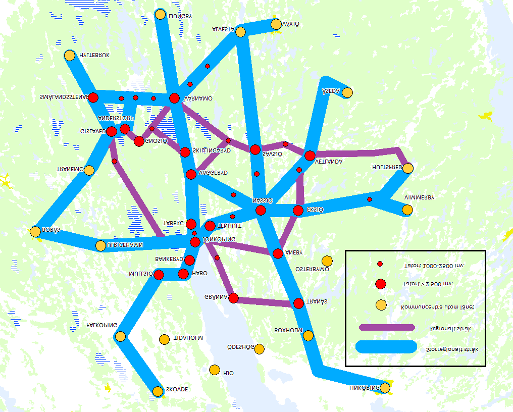 Strategier för att uppnå målen Utbud Turutbudet varierar med hänvisning till ortsstorlek, målpunkter etc. med utgångspunkt från resandeunderlag och förväntat faktiskt resande.