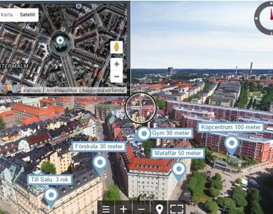 Märkning med intressepunkter i vyerna är en funktion som möjliggör att användaren kan knyta an en geografisk position till något.