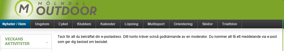 Du bör ha fått ett epost liknande det nedan, klicka på länken