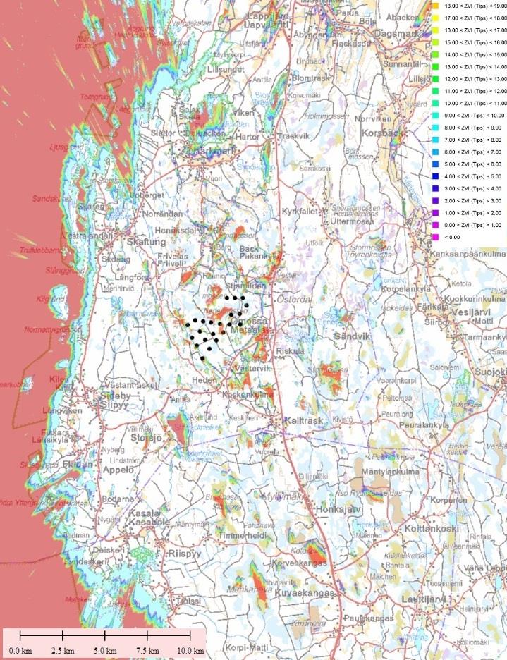 1-40 Bild 16. Siktanalys. Summering: Området finner stöd i etapplandskapsplan 2 och ligger i ett stort skogsmarksområde där ingen fast bosättning förekommer.