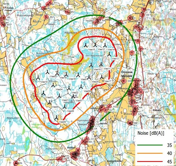 1-42 Övriga konstaterade bulleröverskridningar (byggnad H) sker oberoende av Västerviks vindkraftsparks existerande.