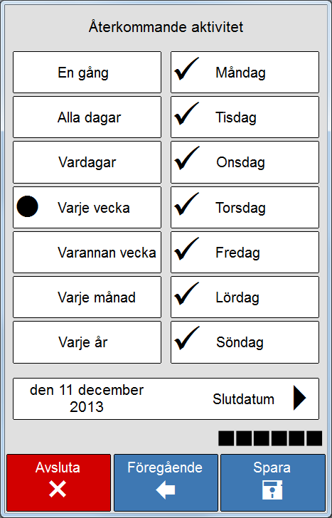 SMS OBS! SMS gäller inte för Memoplanner 8-tum och Memoactive.