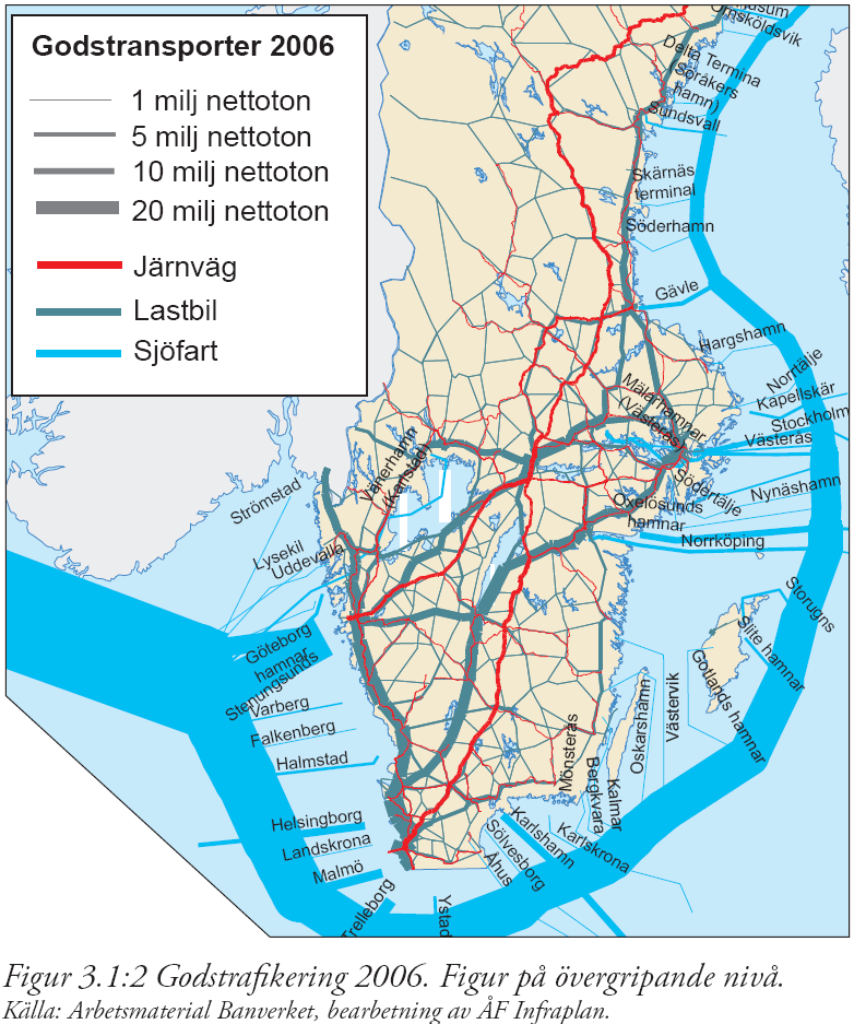 Mycket av det gods som transporteras i Sverige passerar Örebroregionen och därför är kapaciteten och kvaliteten i regionens transportsystem viktig för hela landet.