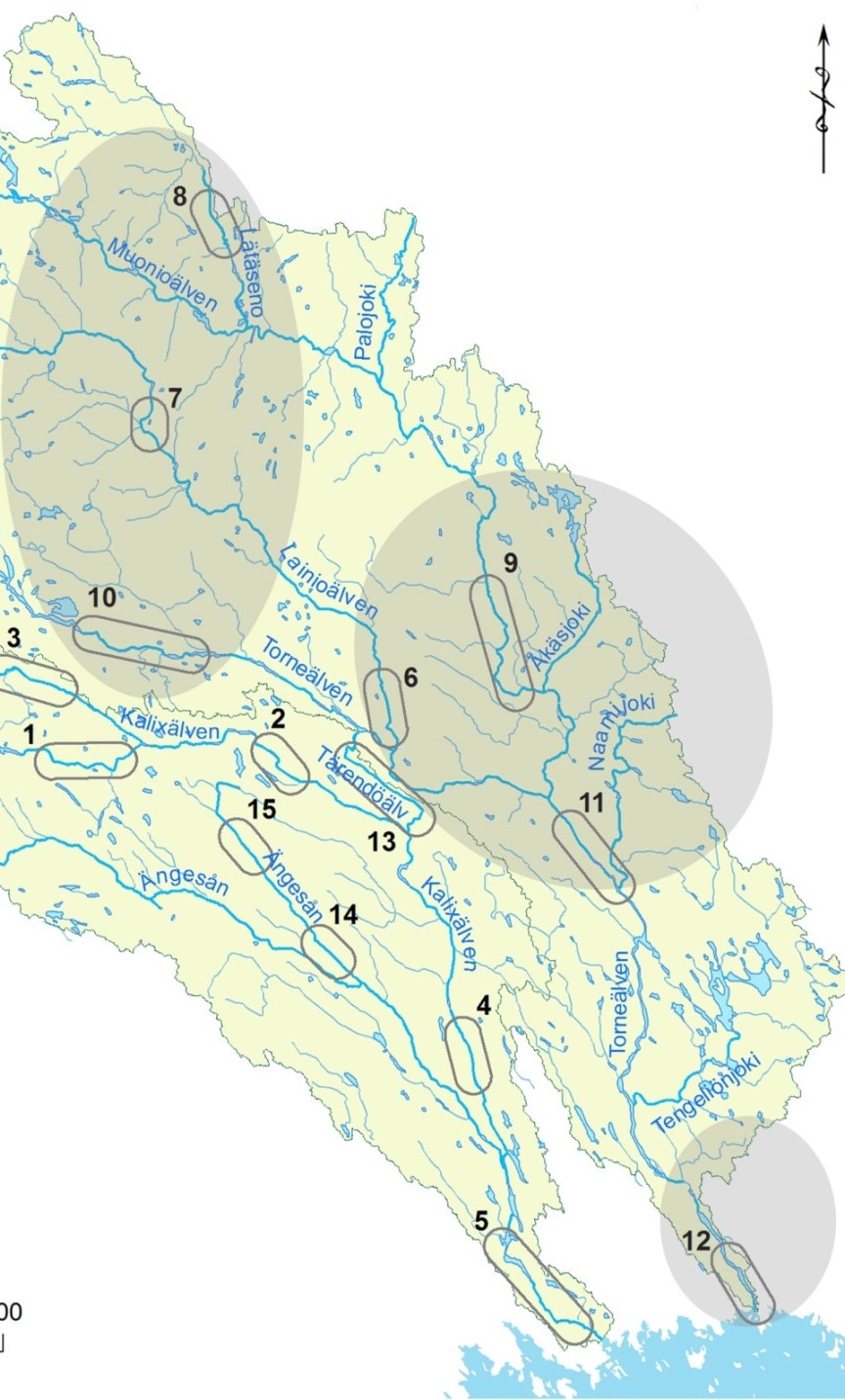 Uppe Mellan 287 vuxna laxar (fångade år 2009 & 2010) Samband mellan genetisk struktur