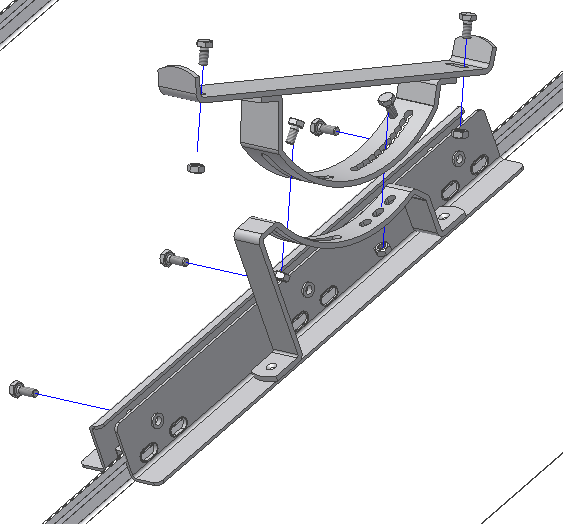 BÅNDTEKKET TAK / Bandtäckt tak: TBK B-100 T Fig. 4 a Fig. 4 b 8 x 20 mm Konsoll Klemmefeste a) En forutsetning for montering av takbrosystem på båndtekket tak er at takplatene er forsvarlig festet.