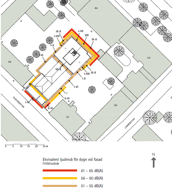 Detaljplan för kv Bredablick Planbeskrivning SAMRÅD Dnr 12/20195 2013-10-18 skärm (mur) utförs minst 2 meter hög mt Kungsgatan ch att fönster ch uteluftdn dimensineras så att trafikbullernivån inmhus