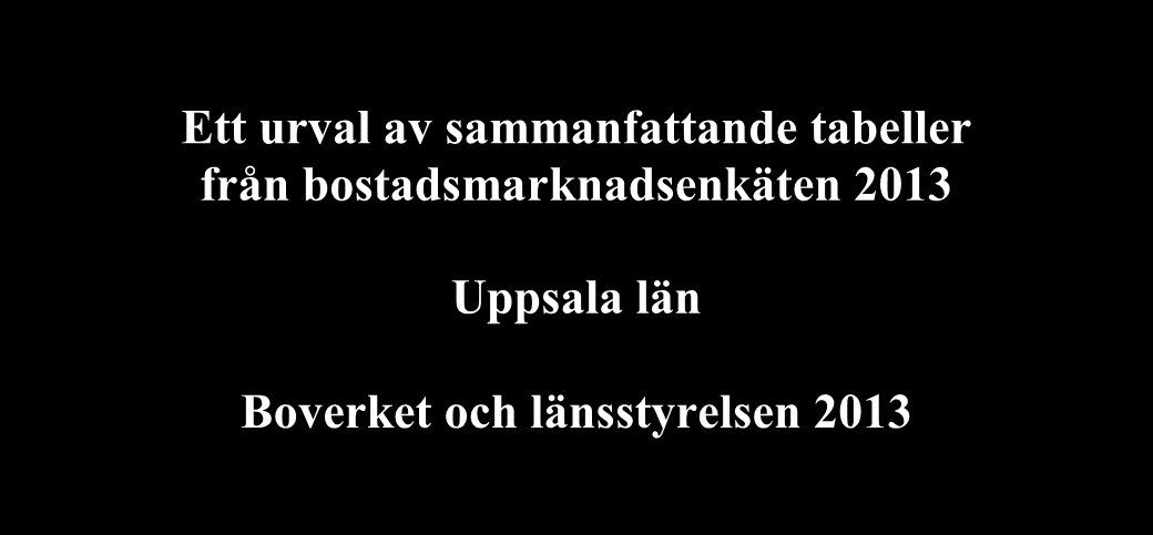 Bilaga Ett urval av sammanfattande tabeller från