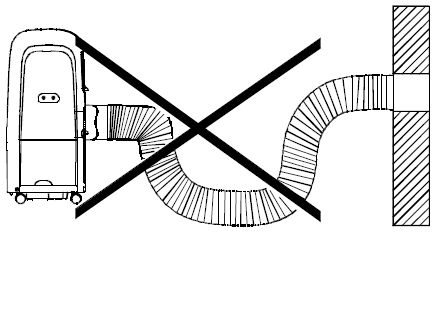 Permanent montage 1. Borra ett lagom stort hål i ytterväggen. Det ska vara max 120 cm och minst 30 cm från marken. 2. Fäst adapter A med 4 skruvar och pluggar. 3. Fäst den lösa änden på frånluftsslangen på adapter A.