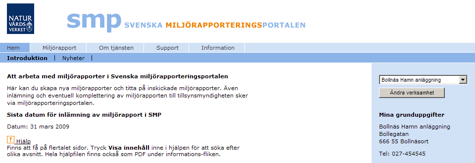 5(35) SMP-support nås via e-post eller telefon. Se kontaktuppgifter under fliken Support.