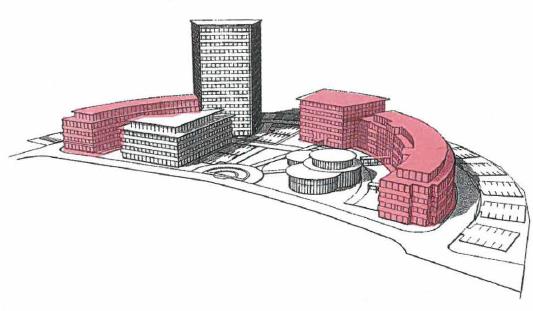Figur 3. Situationsplan. Gråmarkerade byggnader har erhållit bygglov. Figur 4.