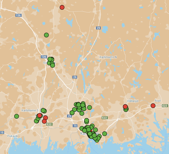 3.3 Karlshamn Under mätperioden (31 mars till 13 april) i Karlshamns kommun har svar inkommit från 106 enheter/leveransadresser. Ytterligare åtta enheter, som anses vitala har lagts till i analysen.