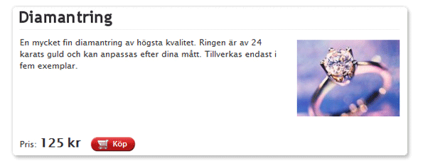 Under köpknappens inställningar finns en mängd olika alternativ.