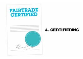 Certifieringsprocessen följer dessa övergripande steg: En producentorganisation skickar in en ansökan om Fairtrade-certifiering till Flocert, ibland i samverkan med en leverantör eller licenstagare.