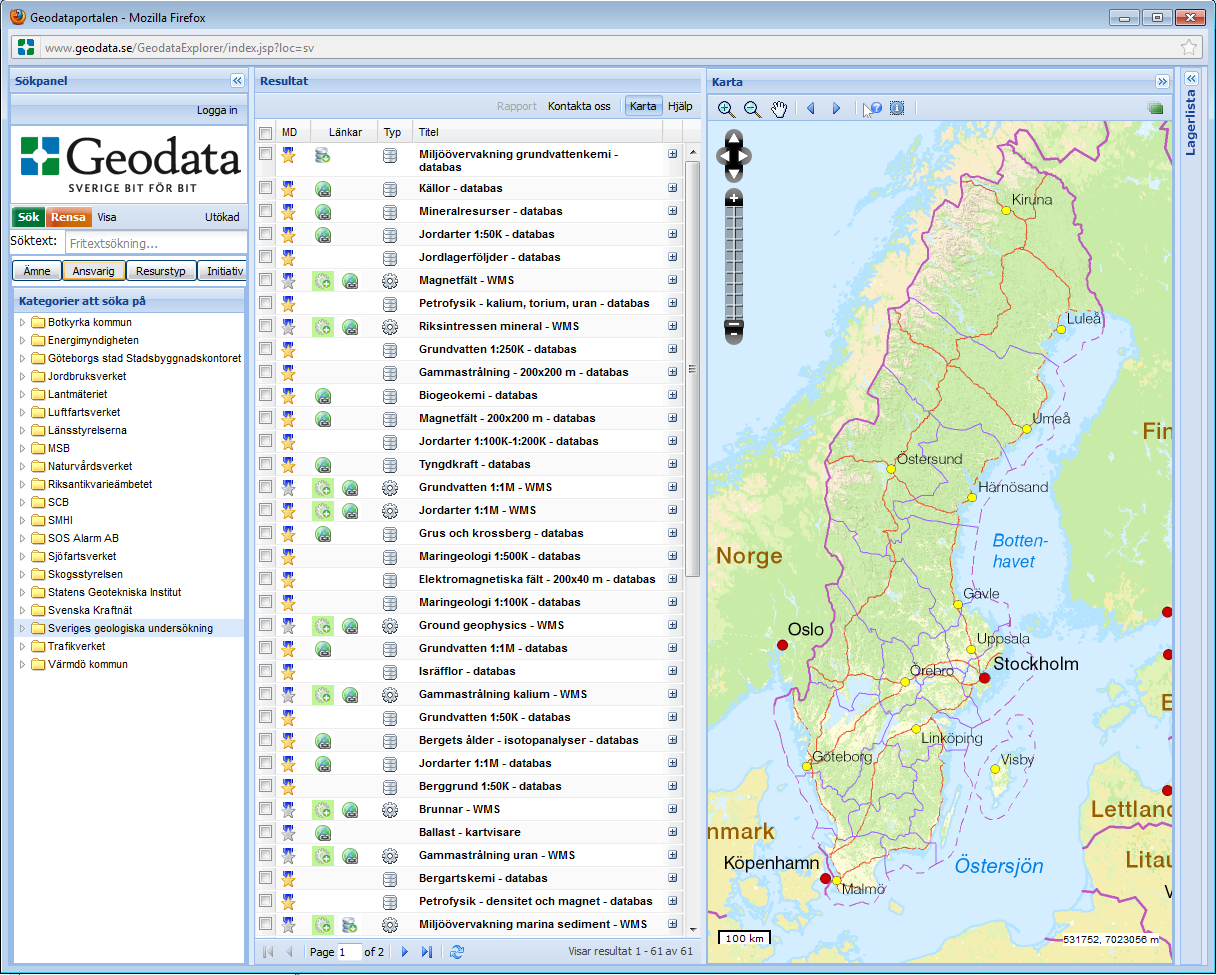 PM 1(13) Geodataportalen - Metadata - Dokumentation av tjänster Organisation Postadress Besöksadress Telefon