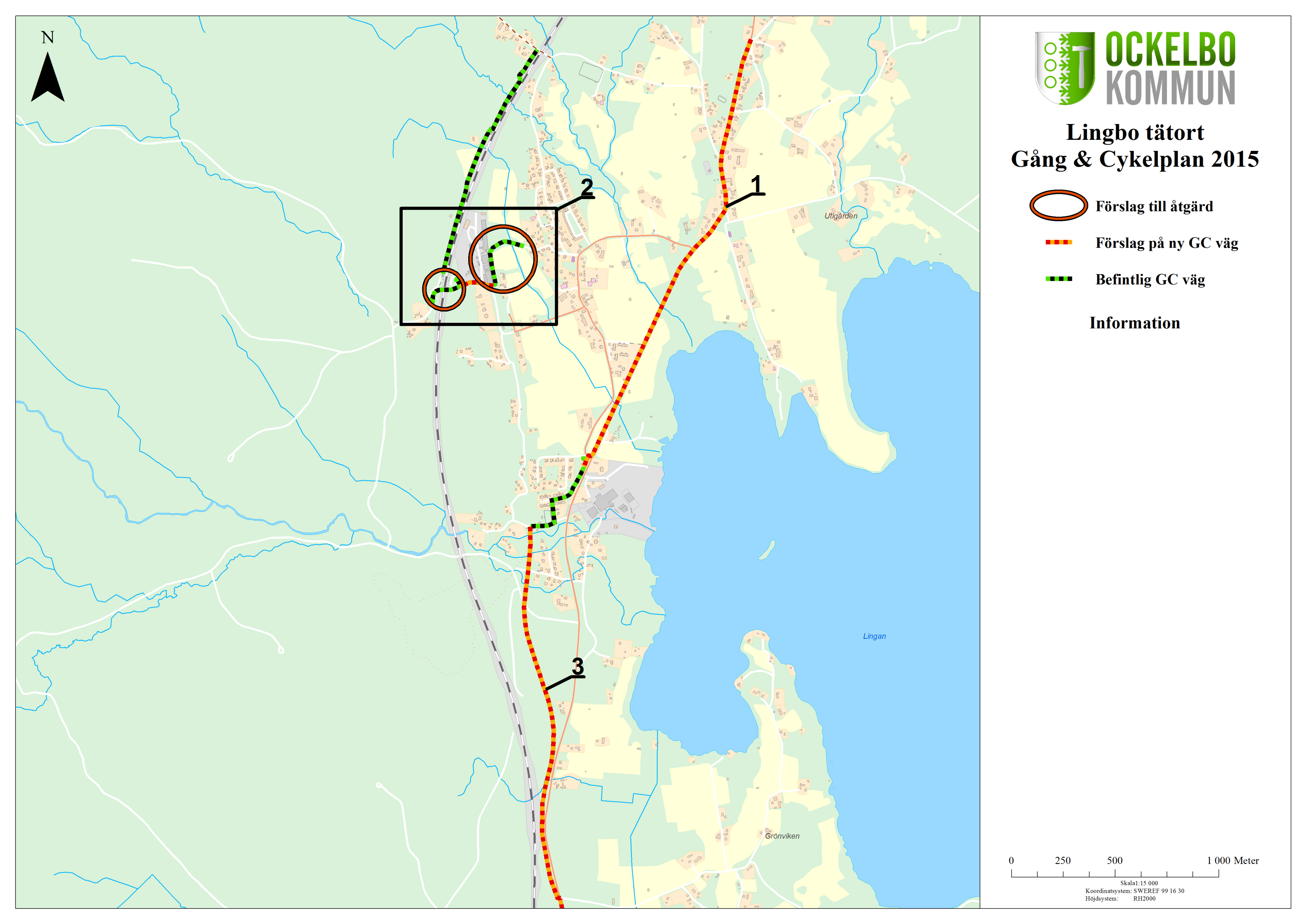 1. Väg 272 genom Lingbo: En gång- och cykelväg efter väg 272 skulle koppla ihop orten på ett bra sätt. På den södra delen av sträckan finns det gott om plats för en cykelväg.