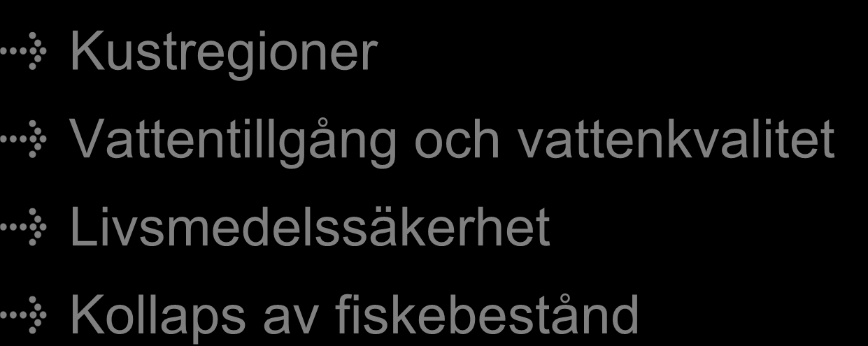 Centrala områden Kustregioner Vattentillgång och