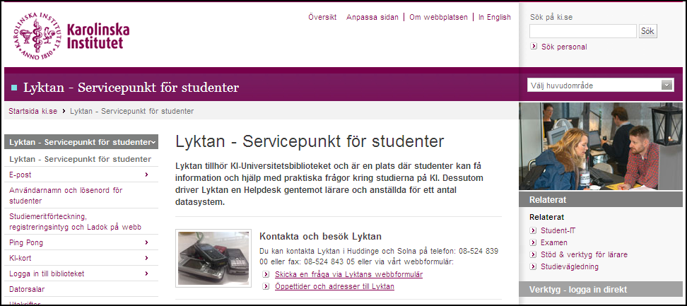 8. Välj position i avdelningens innehållsförtecking. Med det bestäms i vilken ordning dina rika länkar visas på din nodstartsida. Klicka på Infoga. Du har nu skapat en rik länk på din nodstartsida.