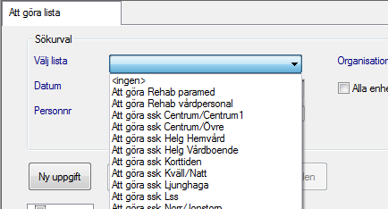 till vilken lista avgörs av era lokala rutiner 1 2 1 Beroende på vilken inställning din roll har kan du öppna och jobba med Att göra listan 1. Från Verktygsrad 1 2.