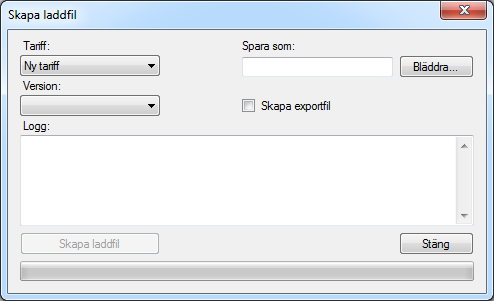 7 / 63 5.2.3 Verktyg Klickar man på Skapa laddfil visas följande fönster.