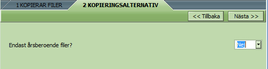 Svara NEJ på frågan Endast årsberoende filer, eftersom på det sättet får du