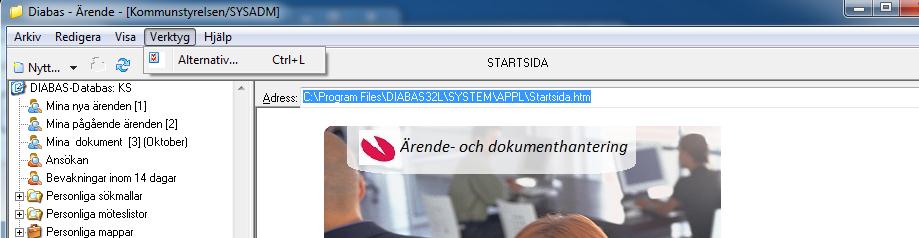 Personliga inställningar Information om