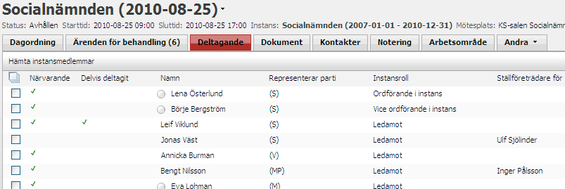 Mötesadministration -