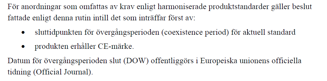 CE-märkning införs i adm.