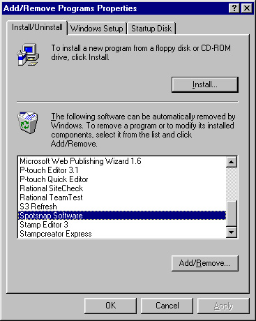 Avinstallera programvaran Skriva ut data från en dator med Windows Om skrivaren inte längre ska användas på datorn kan du avinstallera programvaran SpotSnap och skrivarens drivrutin.