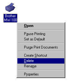 Avinstallera (ta bort) skrivarens drivrutin 1 Från Start-menyn väljer du Settings och sedan Printers. Dialogrutan Printers visas. 2 Högerklicka på.