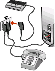 3 Anslut den andra änden av telefonsladden till N-uttaget i ett aktivt vägguttag för telefon.