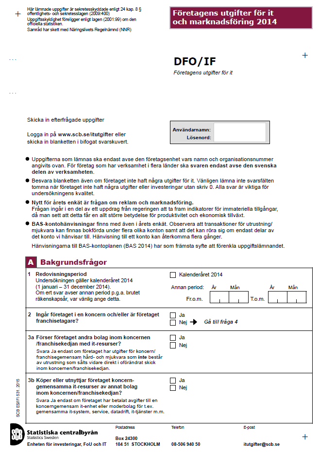 English summary ICT usage in enterprises 2015 Enkät: