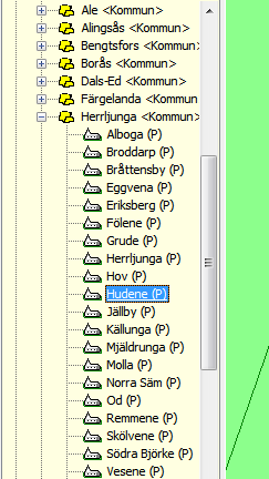 16 Kartfunktionen i Disgen 8.2d, Fortsättningskurs Leta upp dessa kyrkor i Ortträdet. Klicka på + till vänster om Älvsborgs län och alla kommuner kommer fram.