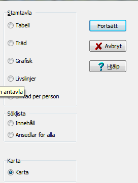 För att kunna skriva ut kartan måste du först släcka ortspanelen till vänster i kartfönstret. Klicka på den gröna kartsymbolen till vänster om ortsträdet så försvinner detta.