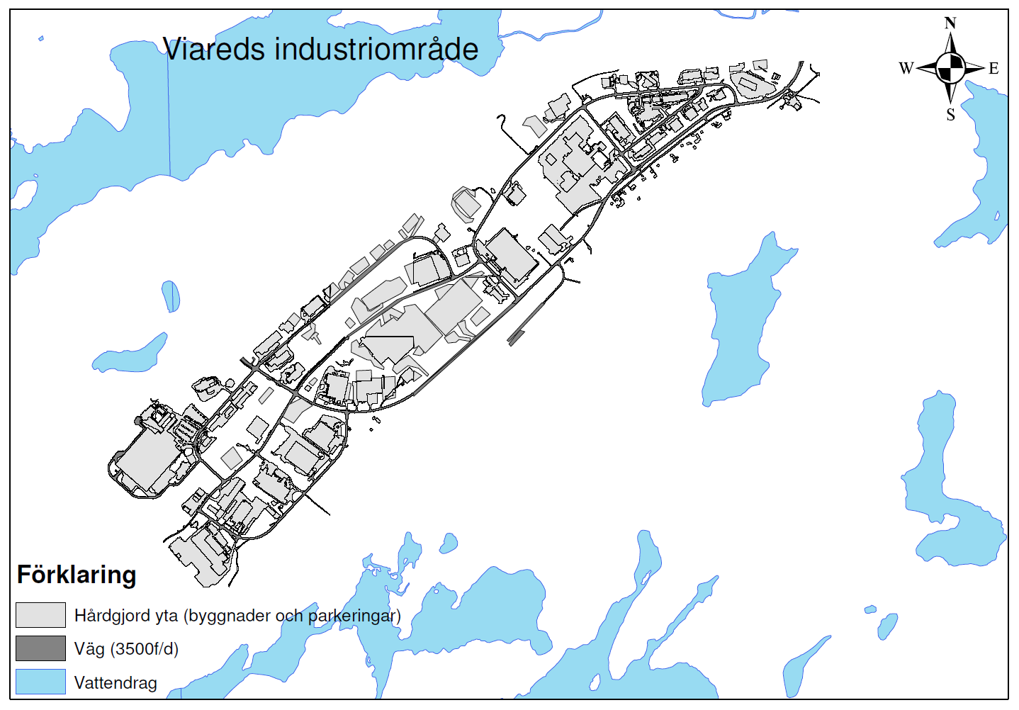 2 Beräkningar av föroreningsmängder För att få fram föroreningsmängderna från dagvatten inom Viareds industriområde kommer denna utredning att använda sig av schablonhalter för hårdgjorda ytor och