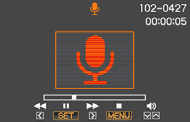 ANM. Det går också att avspela röstinspelningsdata på en dator med QuickTime. Denna kamera är kompatibel med följande ljuddataformat. Ljuddata: WAVE/ADPCM (förlängningen.