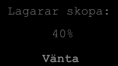 Översättning Svenska 121230 Skopval Ny skopa Tryck för att komma till skop meny Välj vilken skopa du vill ha tryck enter Välj skopa tryck 2 0.