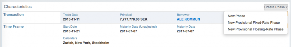 Det är nu möjligt att lägga till avgifter. Du kan själva skapa olika typer av avgifter, med belopp, ränteberäkningar, datum etc och lägga till den på den valda affären.