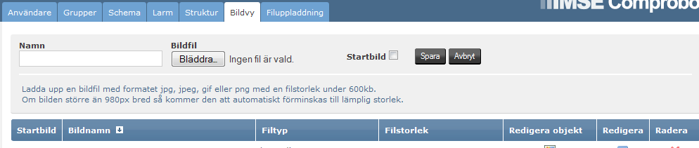Grått larm innebär att det är inaktivt, rött innebär att det är ett aktivt högprioriterat larm och gult innebär att det är aktivt men av lägre prioritet.