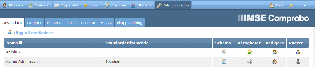 1.15 Händelselogg Under Statistik och Händelselogg kan man se händelser i systemet. En händelse kan till exempel vara när en användare loggat in eller att en parameter blivit uppdaterad. 1.