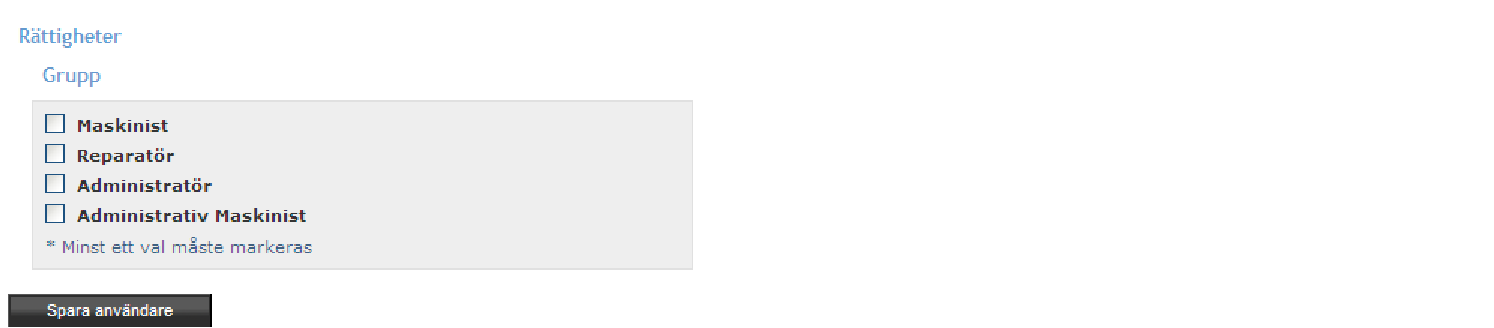 Om man valt att lägga till en användare så börjar man med att ange användarens Kontaktuppgifter, vilket består av användarens fullständiga Namn, Adress, Postnummer, Stad och Emailadress.