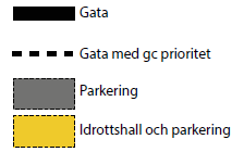 På så sätt kan biltrafiken på övriga gator minimeras. I övrigt gatunät kan därför fotgängare och cyklister prioriteras.